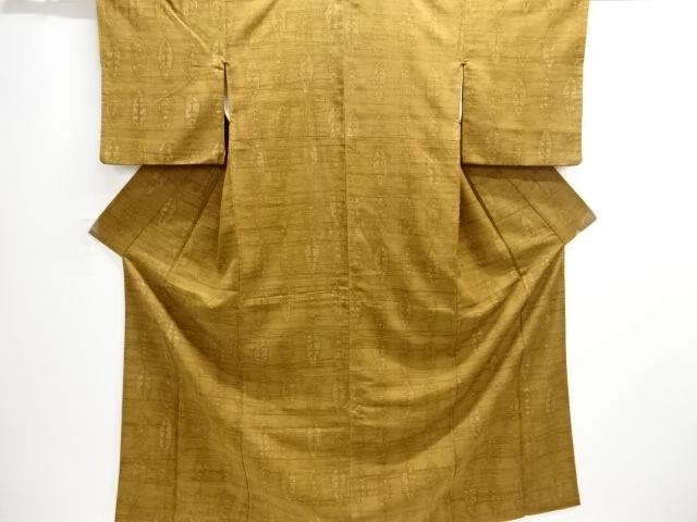 JAPANESE KIMONO / ANTIQUE KIMONO / SILK / JODAI TSUMUGI / LEAVES